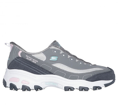 SKECHERS Women's D'Lites Hands Free Slip-INS Sneaker Gray/Light Pink - 150545-GYLP