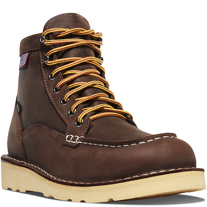 DANNER WORK Women's 6" Bull Run Moc Toe Soft Toe EH Waterproof Work Boot Brown - 15594