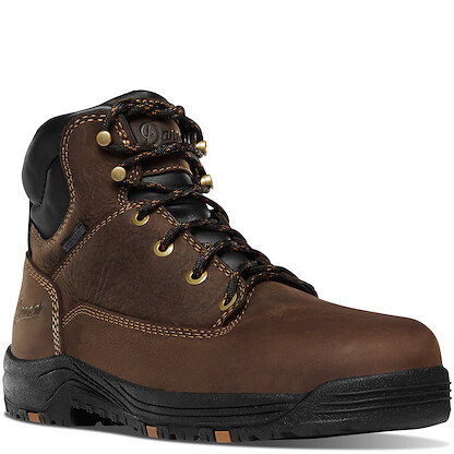 DANNER WORK Women's 6" Caliper Aluminum Toe Waterproof Work Boot Brown - 19455