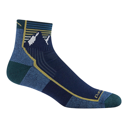 Darn Tough  Men's Hiker Quarter Midweight with Cushion Socks Mountain Lake - 1959-MOUNTAIN LAKE