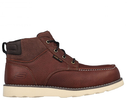 SKECHERS WORK Men's Kadmiel - Kaed ST Steel Toe Work Boot Dark Brown - 200079-DKBR