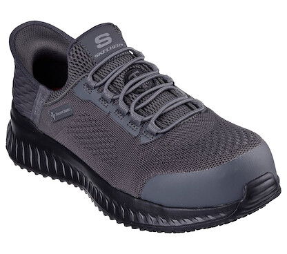 SKECHERS WORK Men's Slip-Ins Tilido - Troxin Composite Toe ESD Work Shoe Charcoal/Black - 200298-CCBK