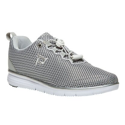 Propet Women's TravelFit Prestige Walking Shoe Silver/Black - WAA002MSIB