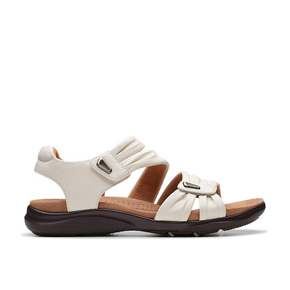 Clarks Women's Kitly Ave Sandal Off-White Leather - 26177306