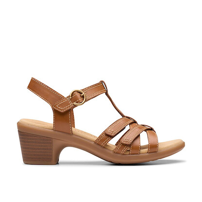 Clarks Women's Emily 2 Rose Sandal Tan Leather - 26181673