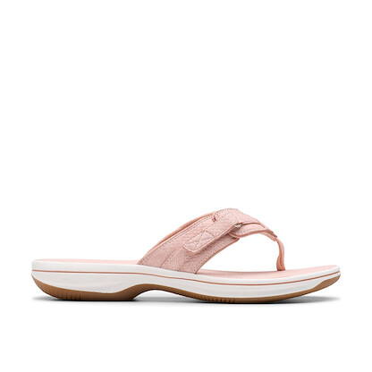 Clarks Women's Breeze Sea Flip-Flop Blush Interest - 26181824