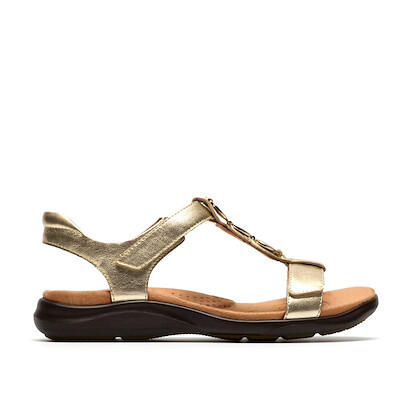 Clarks Women's Kitly Gem Sandal Champagne Leather - 26188084