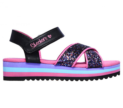 Skechers Girls' Prism Steps - Rockin' It Sandal Black/Multi - 302108L-BKMT