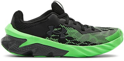 Under Armour Unisex Kids' Pre School Scramjet 3 Sneaker Black/Laser Green/Pitch Gray - 3022612-001