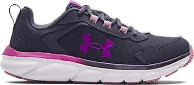 Under Armour Girls' Grade School Assert 9 Running Shoes Tempered Steel/Pink Fog/Strobe - 3024634-501