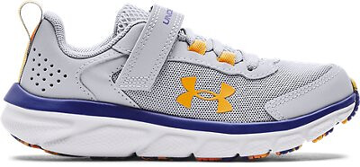 Under Armour Boys' Pre-School UA Assert 9 Alternate Closure Running Shoes Mod Gray/Bauhaus Blue/Rise - 3024635-108