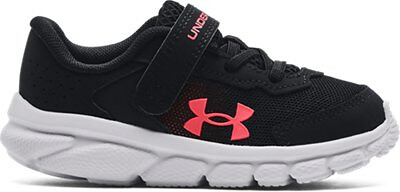 Under Armour Infant Girls' UA Assert 9 Alternate Closure Running Shoes Black/Jellyfish/Blitz Red - 3024638-002