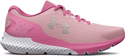 Under Armour Girls' Grade School UA Charged Rogue 3 Running Shoes Prime Pink/White/Metallic Silver - 3025007-601