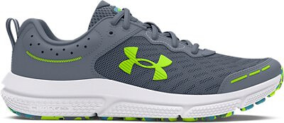 Under Armour Boys' Grade School UA Assert 10 Running Shoes Gravel/Glacier Blue/Lime Surge - 3026182-102
