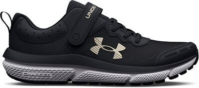 Under Armour Girls' Pre-School UA Assert 10 Alternate Closure Running Shoes Black/Back/Metallic Gold - 3026190-001