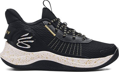 Under Armour Unisex Kids' Grade School Curry 3Z7 Basketball Shoes Black/Black/Metallic Gold - 3026623-001