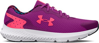 Under Armour Girls' Grade School UA Charged Rogue 3 Glitter Running Shoes Mystic Magenta/Black/Pink Shock - 3026777-500
