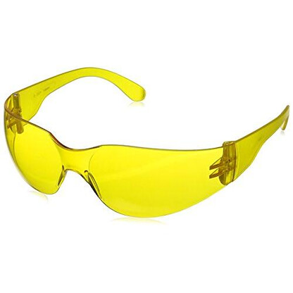 Radians Amber Safety Glasses, Scratch-Resistant, Wraparound