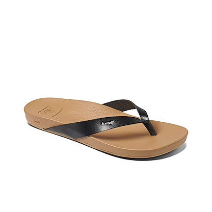 REEF Women's Cushion Court Flip Flop Black/Natural - RF0A3FDSBLN
