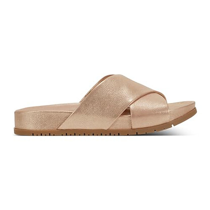 Rockport Women's Leia Casual Slip-On Gold Sandal - W-Leia-GOL01