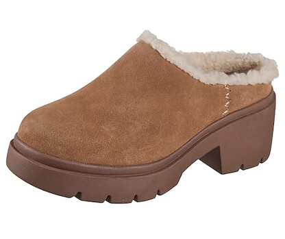 Skechers Women's Cozy City, Cozy Open Back Clog, Chestnut, 6.5M