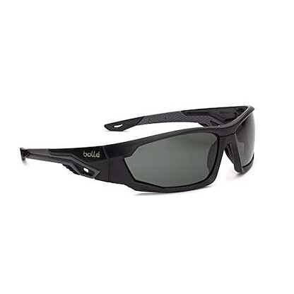 Bollé Safety MERPOL, Mercuro Safety Glasses, Anti-Scratch, Grey Black Frame, Polarized Lenses, Universal