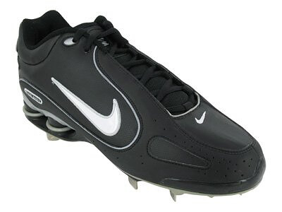 NIKE Men's Shox Monster Metal Cleats Black/White/Silver - 311815 011