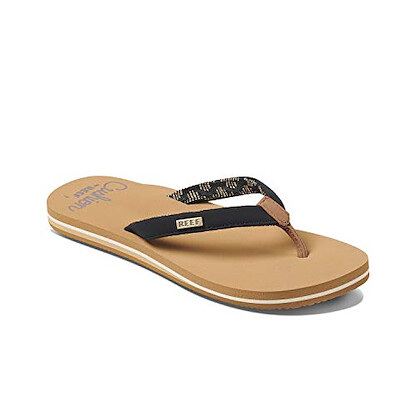 REEF Women's Cushion Sands Flip Flop Black/Tan - RF0A3YOWBTA
