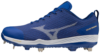 Mizuno Men's Dominant 4 Low Metal Baseball Cleat Royal/White - 320667.5200