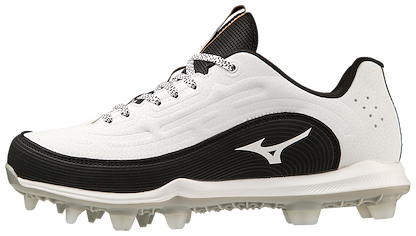 Mizuno Women's 9-Spike Advanced Finch Elite 6 TPU Molded Fastpitch Softball Cleats White/Black - 320687.0090