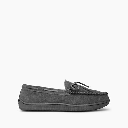 Minnetonka Men's Pile Lined Hardsole Slipper Charcoal -