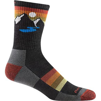 Darn Tough Men's Sunset Ridge Micro Crew Lightweight with Cushion Hiking Sock Charcoal - 1997-CHARCOAL