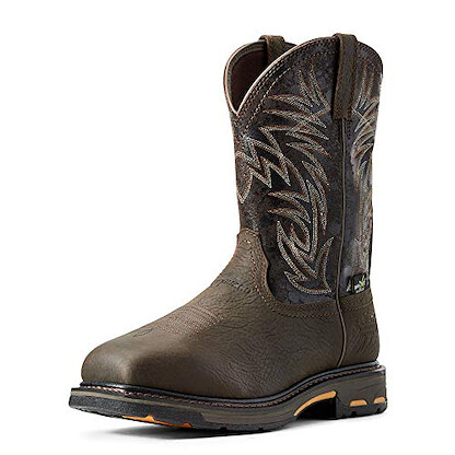 ARIAT WORK Men's 11" WorkHog Wide Square Toe Composite Toe Internal Metatarsal Guard Waterproof Work Boot Bruin Brown - 10016265