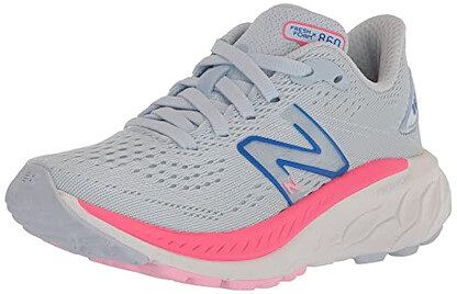 New Balance Kid's Fresh Foam X 860 V13 Running Shoe, Moon Dust/Neon Pink, 4 Wide US