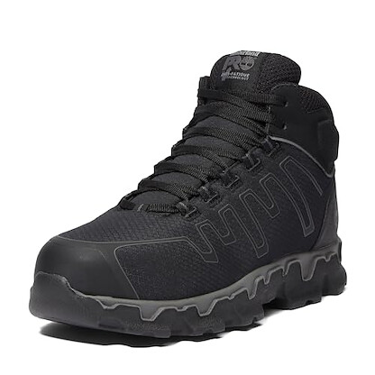 Timberland PRO Men's Powertrain Sport Mid Alloy Safety Toe Industrial Ahletic Work Shoe, Black/Grey-2024 New, 11