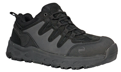 HOSS Men's Eric Lo Aluminum Toe EH Work Shoe Black Crazy Horse Leather - 50138