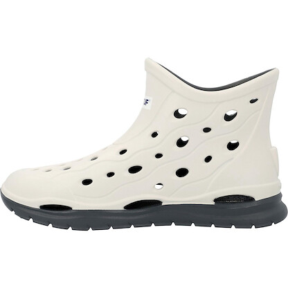 XTRATUF Men’s Hightide Ankle Boot - Size 13, Bone and Deep Storm - Lightweight, Molded Slip-On Water Shoe with Drainage Holes & Textured Footbed - Non-Marking, Slip-Resistant Outsole