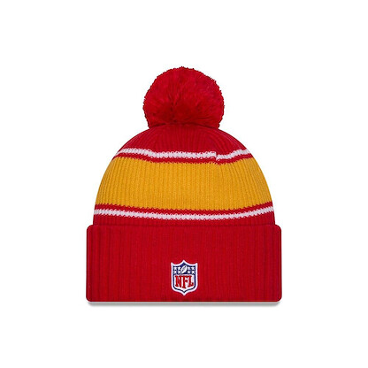 New Era Men's Red Kansas City Chiefs 2024 Sideline Cuffed Knit Hat with Pom