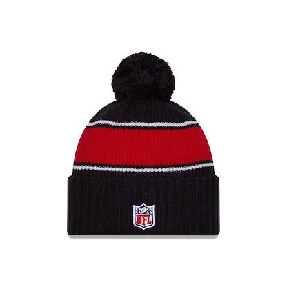 New Era Men's Navy Houston Texans 2024 Sideline Cuffed Knit Hat with Pom