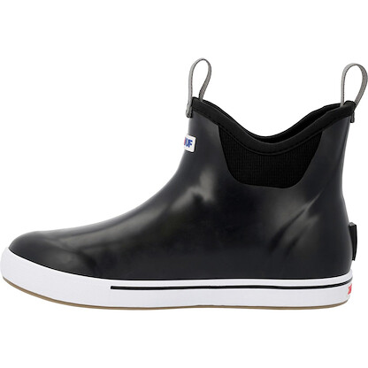 XTRATUF 6” Men’s Ankle Deck Boot Pro - Size 7, Black - 100% Waterproof Triple-Dipped Rubber Footwear - Slip, Oil, Acid & Chemical-Resistant Protection - Non-Marking Outsole - Assembled in USA