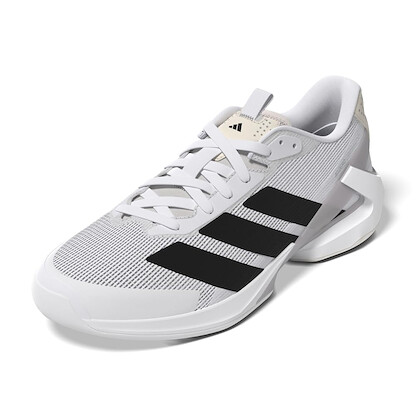 Adidas Mens Adizero Ubersonic 5 Tennis Court Shoe Cloud White/Core Black/Silver Metallic - IE1376