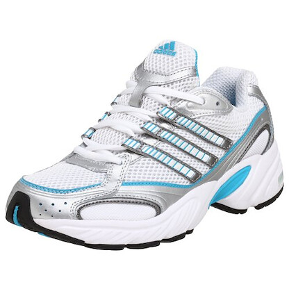 Adidas Women's Shamiso Running Shoe White/Metallic Silver/Pure Cyan - 097584