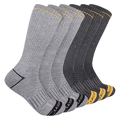 Caterpillar Men's Advanced Half Cushioned Crew Socks Light Grey Heather (6 pairs) - 43CT302351TB-LGH