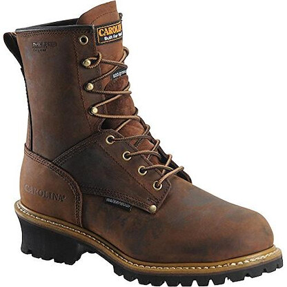 CAROLINA Men's 8" Elm Soft Toe Waterproof Insulated Logger Work Boot  Brown - CA4821