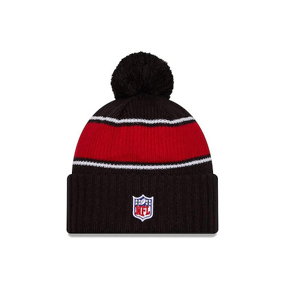 New Era Men's Black Atlanta Falcons 2024 Sideline Cuffed Knit Hat with Pom