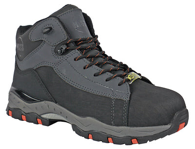 HOSS Men's Chaser Composite Toe ESD Non-Metallic Work Shoe Grey Leather - 53010