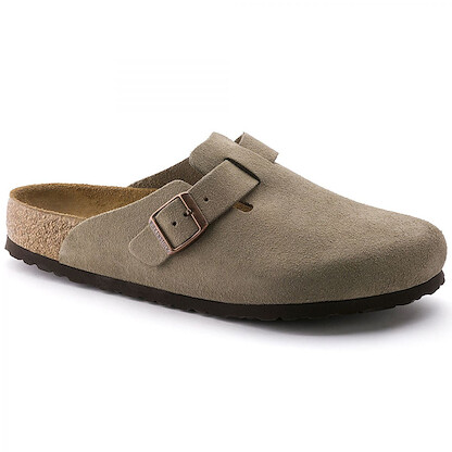 BIRKENSTOCK Unisex Boston Soft Footbed Taupe Suede (regular width) - 0560771