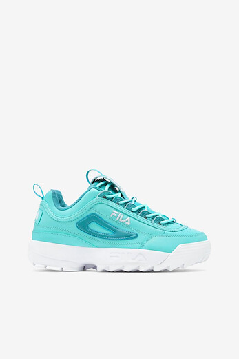 FILA Women's Disruptor II Premium Sneaker Blue Tint/Turquoise Tonic/White - 5XM01763-425