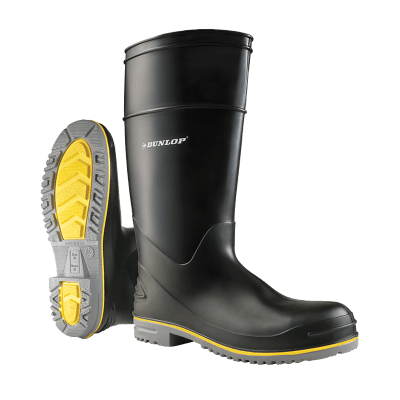 DUNLOP 16" PolyFlex 3 PVC Steel Toe ESD Waterproof Pull On Work Boot Black - 8990800