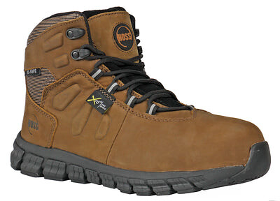 HOSS Men's Tikaboo Ultra Light Composite Toe ESD Internal Metatarsal Guard Work Boot Brown Leather - 60240